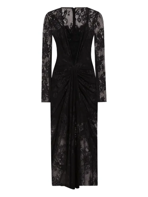 Dolce & Gabbana lace long-sleeve dress Black F6TOITFLUCP
