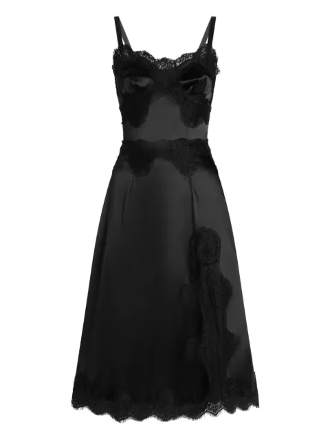 Dolce & Gabbana lace-embellished satin dress Black F6A5DTFURAD
