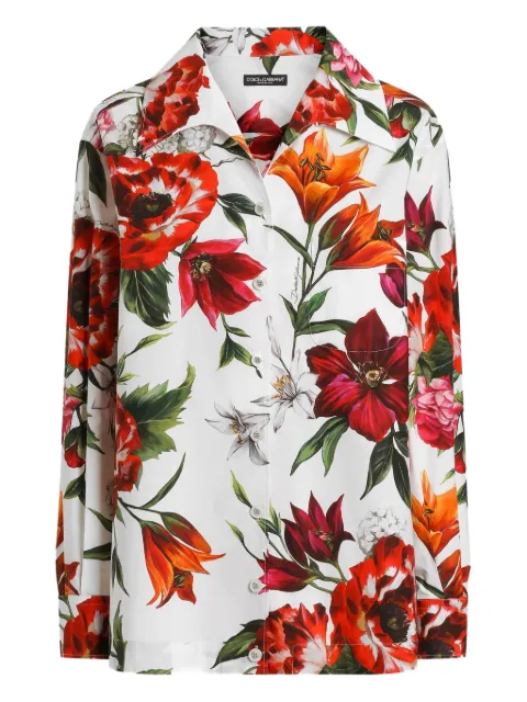 Dolce & Gabbana floral-print shirt White F5T79THS5TQ