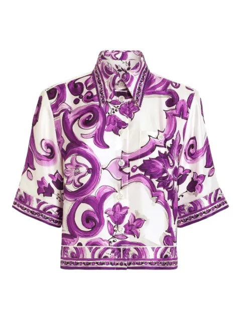 Dolce & Gabbana Majolica-print shirt Purple F5T50THI1TK