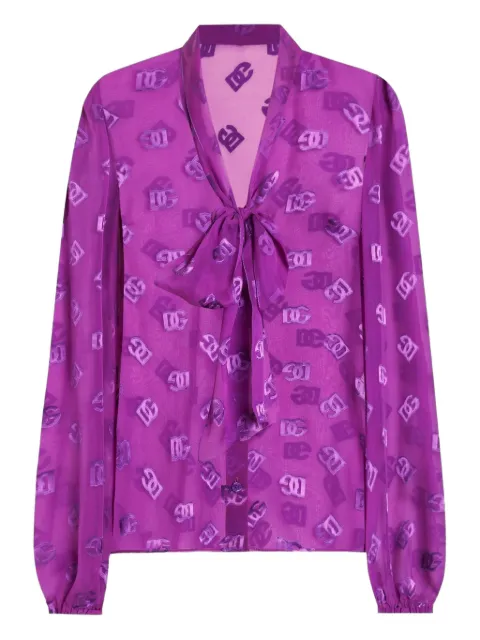 Dolce & Gabbana DNA DG logo-jacquard shirt Purple F5N70TFJTBR