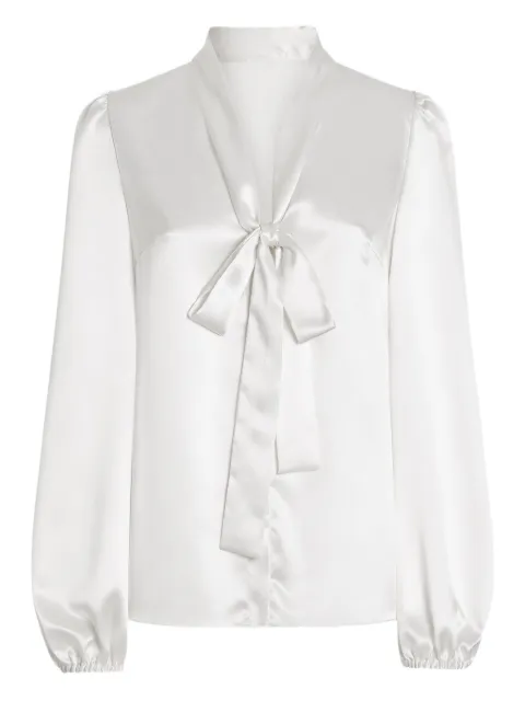 Dolce & Gabbana satin tie-neck blouse White F5N70TFU1AU