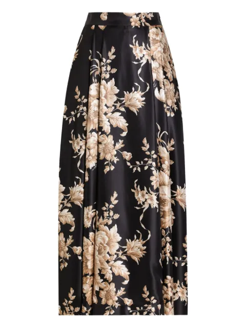 Dolce & Gabbana midi floral-print pleated skirt Black F4C6VTIS1ZU