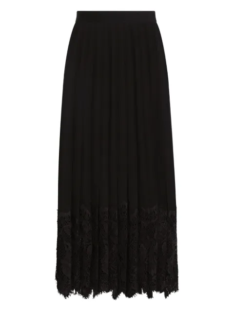 Dolce & Gabbana midi lace-trim skirt Black F4C6ATFUSNW