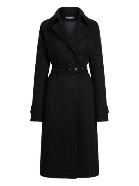 Dolce & Gabbana DNA tweed trench coat Black F0W3GTHUMUA