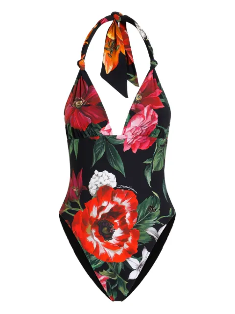 Dolce & Gabbana floral-print swimsuit Black O9A01JFSGXA