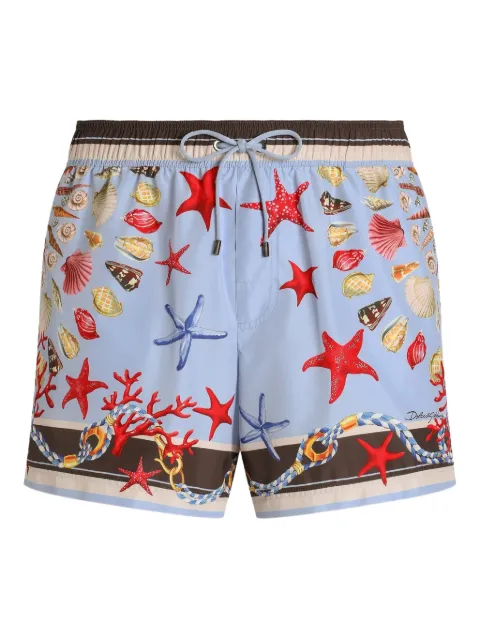 Dolce & Gabbana shell-print swim shorts Blue M4F34TFIM60