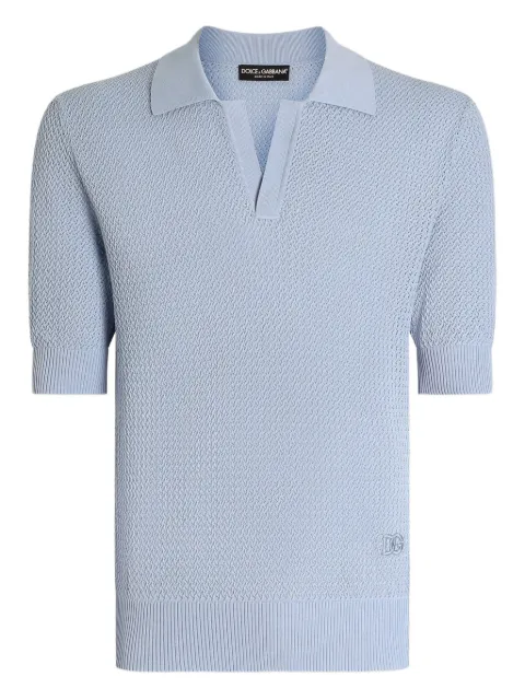 Dolce & Gabbana textured short-sleeve T-shirt Blue GXZ73ZJBCGW