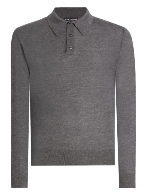 Dolce & Gabbana long-sleeve polo shirt Grey GXZ25TJBW05