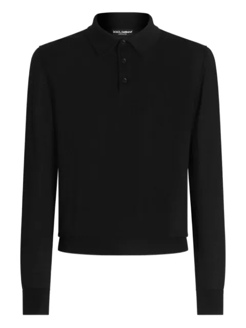 Dolce & Gabbana long-sleeve polo shirt Black GXZ25TJBW05