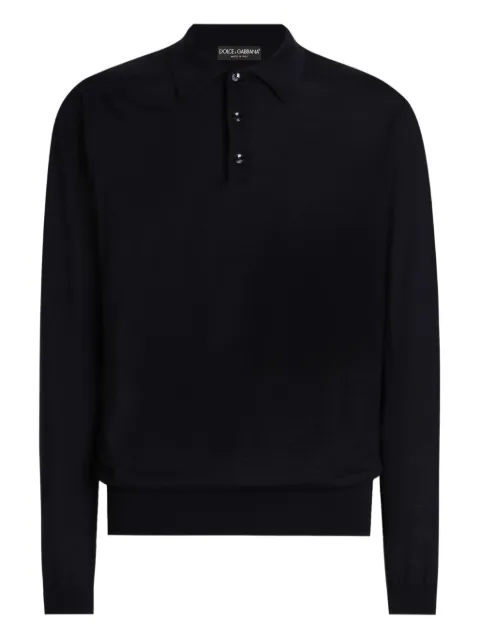 Dolce & Gabbana polo-collar cashmere sweater Blue GXZ25TJBW05