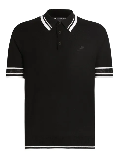 Dolce & Gabbana contrast-trim polo shirt Black GXZ02ZJBSLU