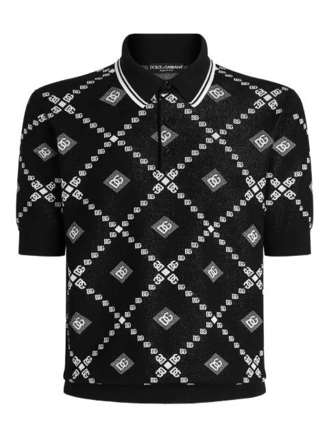 Dolce & Gabbana logo-pattern polo shirt Black GXZ02TJGMA7