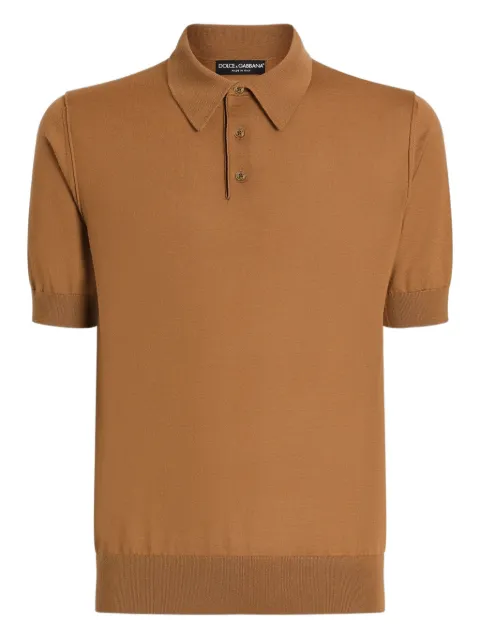 Dolce & Gabbana short-sleeve polo shirt Brown GXZ02TJBW05