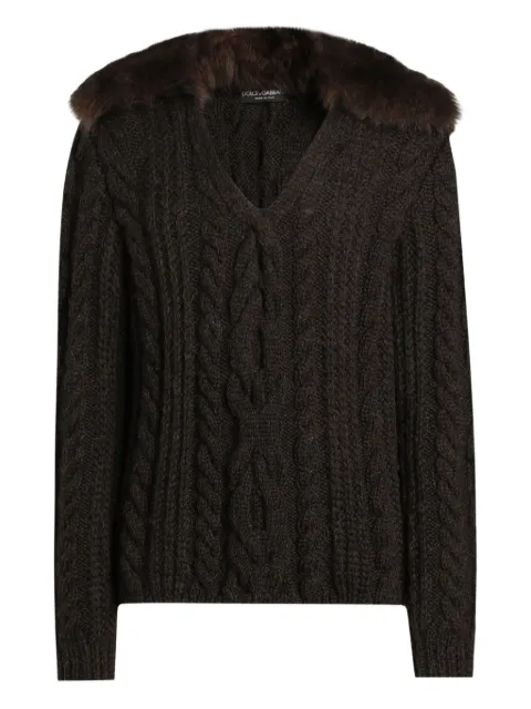 Dolce & Gabbana cable-knit sweater Brown GXY47TJGMB5