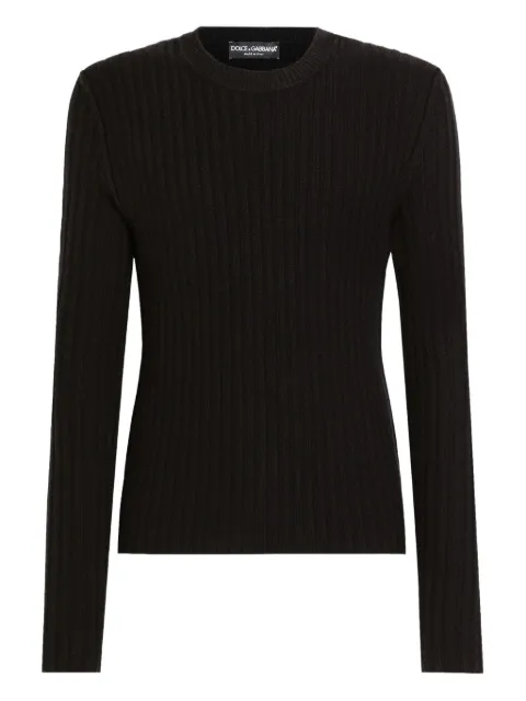 Dolce & Gabbana ribbed wool sweater Black GXX46TJCVZ7