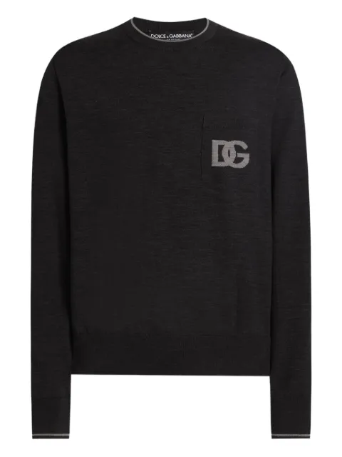 Dolce & Gabbana logo pocket sweater Grey GXX28TJDVCT