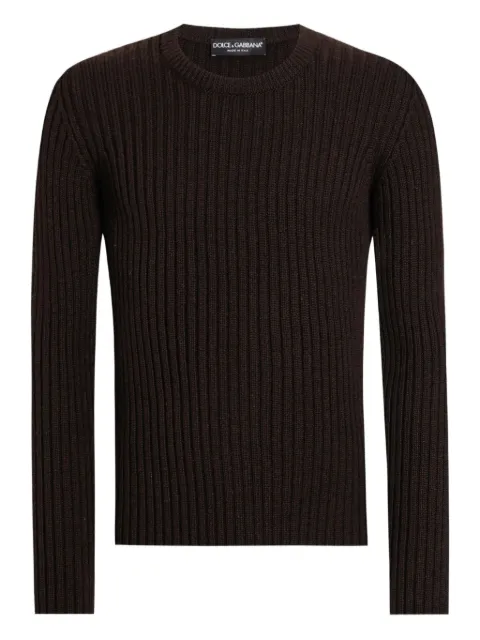 Dolce & Gabbana ribbed knit jumper Brown GXQ83TJCVG6