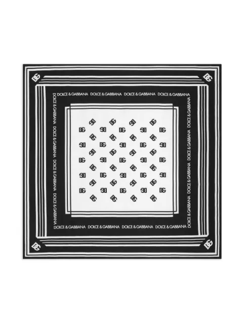 Dolce & Gabbana monogram-pattern silk scarf Black FN090RGDDAS