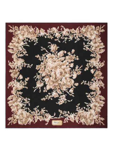 Dolce & Gabbana floral-border silk scarf Black FN090RGDC9D