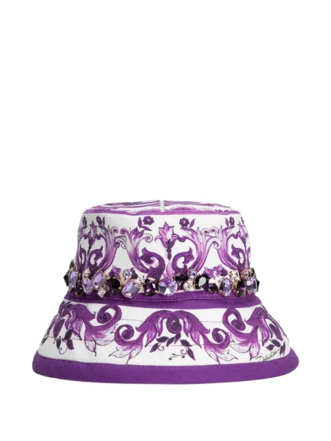 Dolce & Gabbana Majolica-print bucket hat White FH671ZFPFSU
