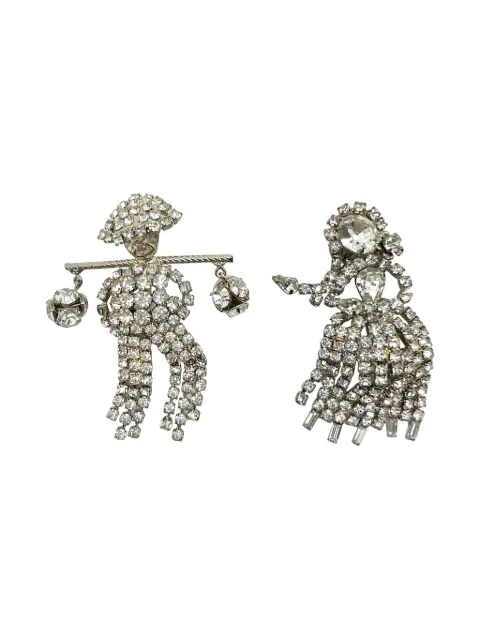 Jennifer Gibson Jewellery 1950s Pakula Figural rhinestone brooches Silver JGJFIGURESBRO