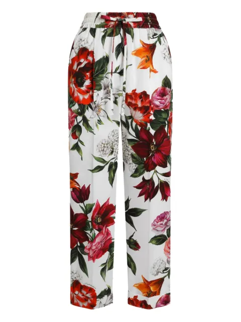 Dolce & Gabbana floral-print trousers White FTDC3THS5TQ