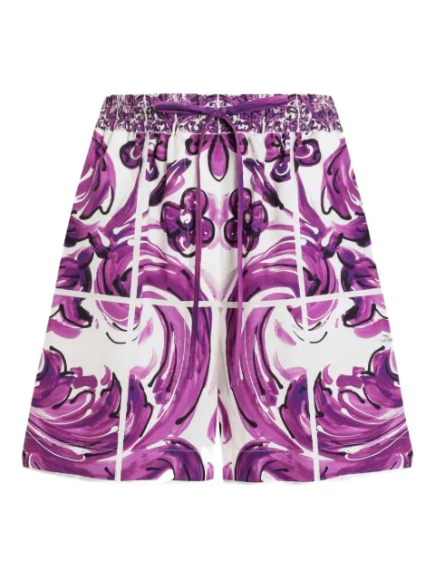 Dolce & Gabbana mosaic-print cotton shorts White FTDBPTFI5JO