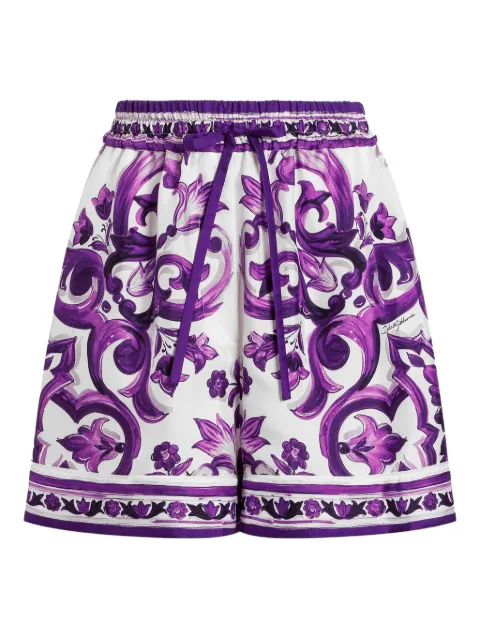 Dolce & Gabbana Majolica-print shorts White FTDB9THI1Y7