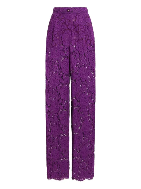 Dolce & Gabbana DNA lace-detailing trousers Purple FTCPTTHLM7L