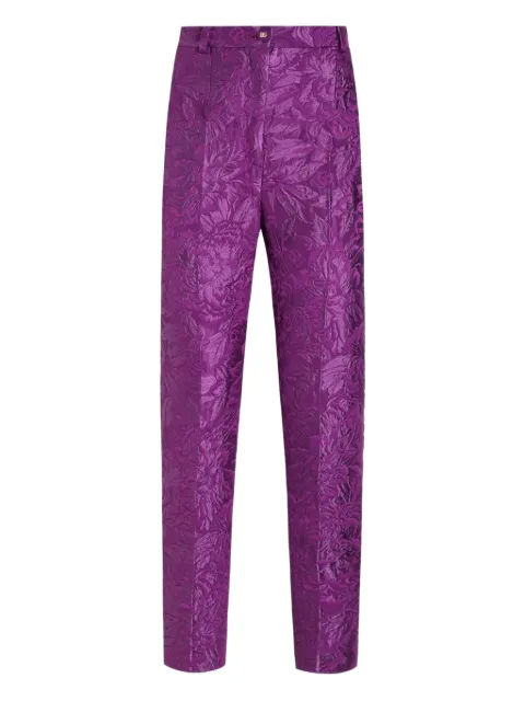 Dolce & Gabbana floral-brocade tailored trousers Purple FTAM2THJMQO