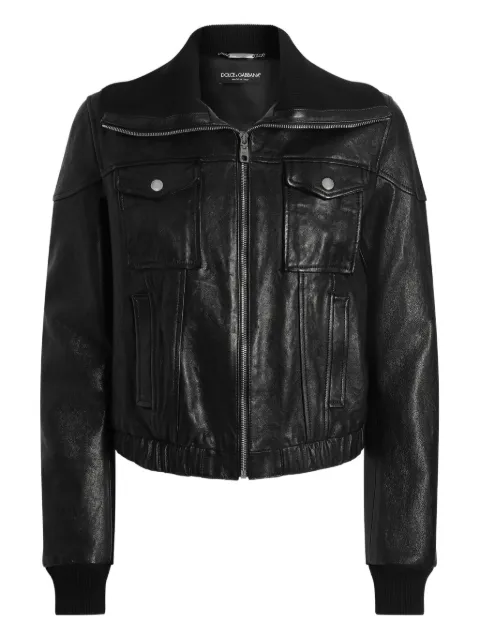 Dolce & Gabbana bomber-style leather jacket Black F9S74LHULXL