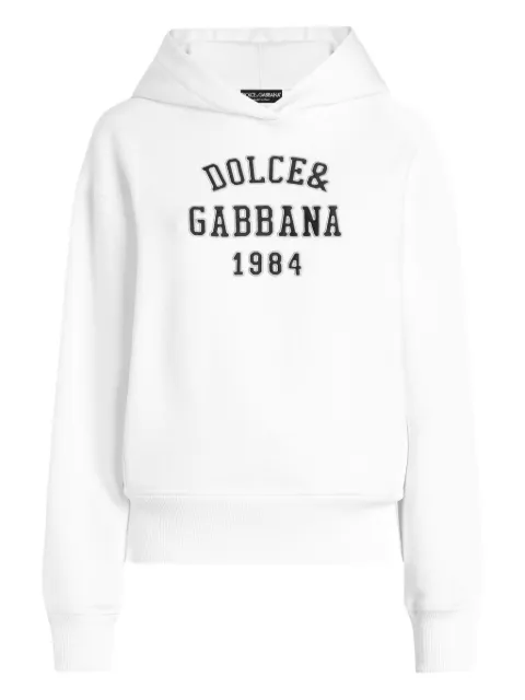 Dolce & Gabbana logo-embroidered hoodie White F9S48ZGDDBA