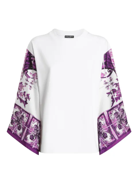 Dolce & Gabbana Majolica-print blouse White F8V77ZGDDCC