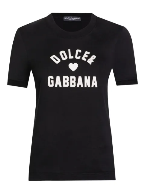 Dolce & Gabbana logo-print cotton T-shirt Black F8N08ZGDDBF