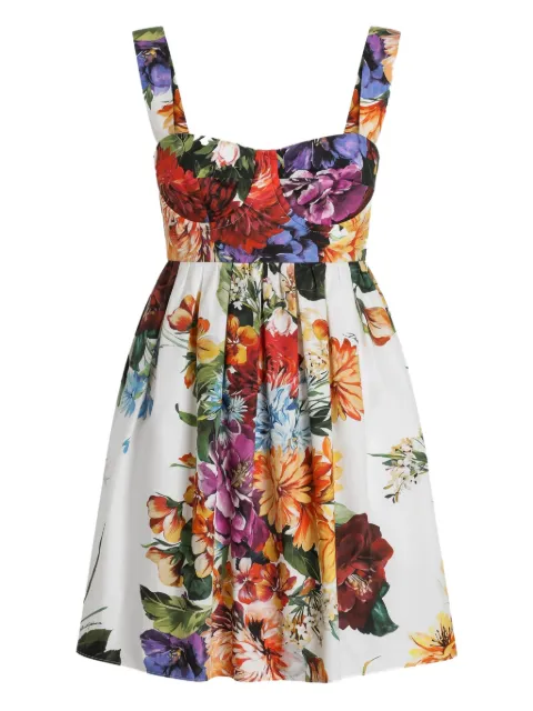Dolce & Gabbana mini floral-print dress White F6TZXTHS5TR
