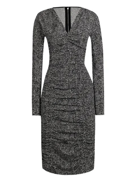 Dolce & Gabbana midi chevron-print dress Black F6TWETFSA70
