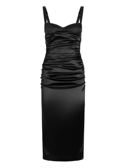 Dolce & Gabbana ruched satin dress Black F6TVPTFURAD