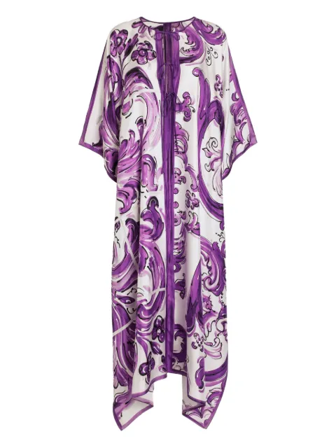 Dolce & Gabbana Majolica-print dress White F6TTFTHI1S5
