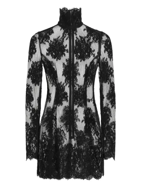 Dolce & Gabbana mini lace high-neck dress Black F6TNTTHLMQM