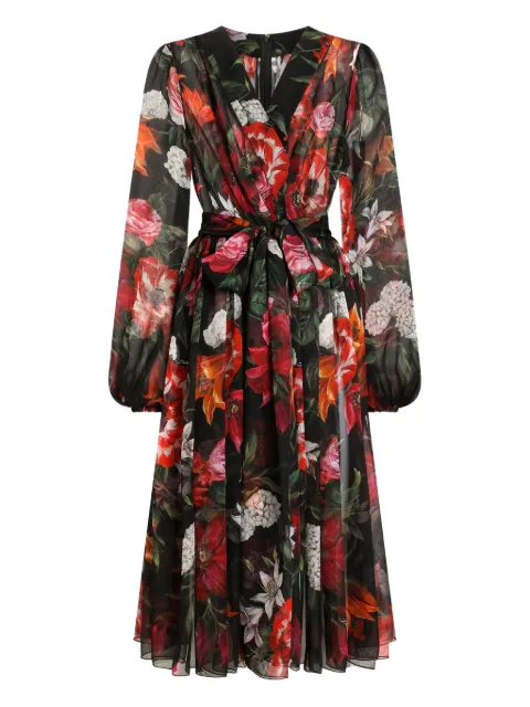 Dolce & Gabbana silk midi dress Black F6CNUTIS1Y4