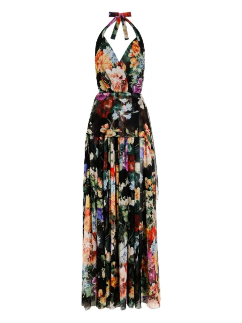 Dolce & Gabbana maxi floral-print dress Black F6ALPTIS1Y5