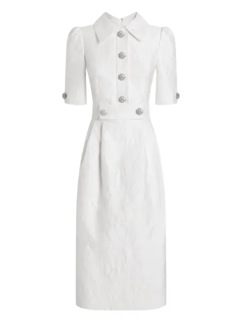 Dolce & Gabbana midi button-embellished dress White F60ATZFJTB4