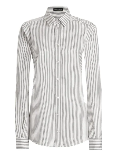 Dolce & Gabbana striped long-sleeve shirt White F5K30TFB1BV