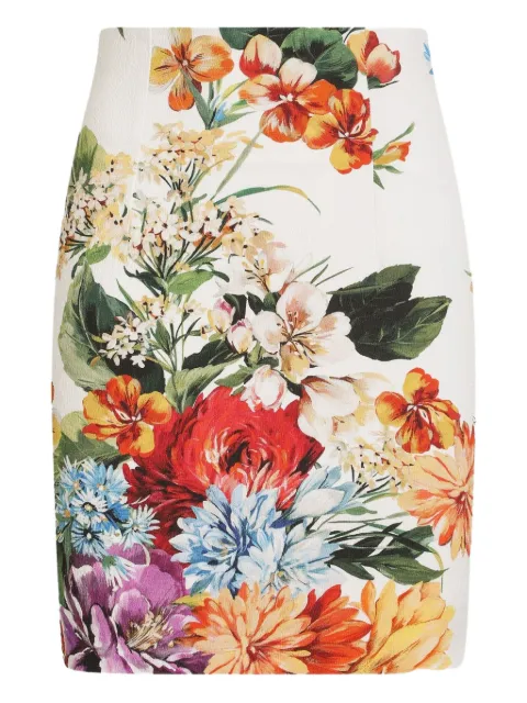 Dolce & Gabbana mini floral-print dress White F4C6HTFSRQU