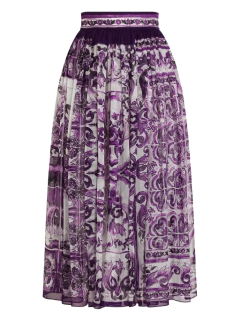 Dolce & Gabbana silk midi skirt Purple F4C5OTHI1Y9