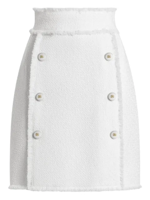 Dolce & Gabbana DNA decorative-button mini skirt White F4C03THUMUA