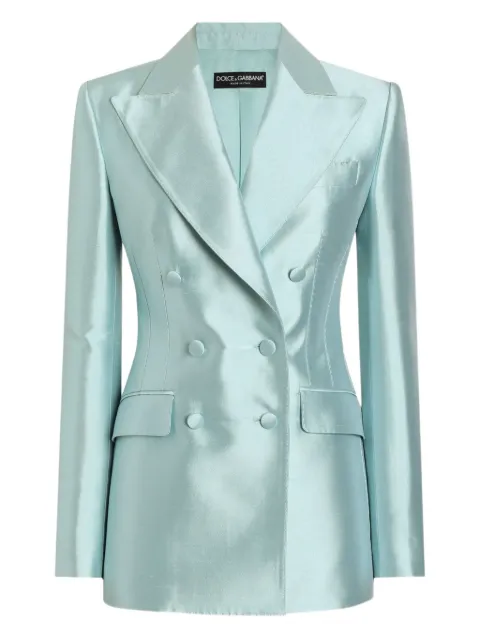 Dolce & Gabbana double-breasted satin blazer Blue F29QFTFU1JK