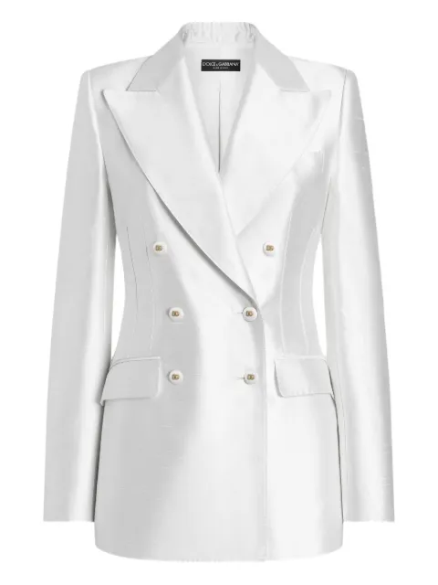 Dolce & Gabbana stretch-silk blazer White F29QFTFU108