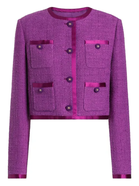 Dolce & Gabbana rachel tweed single-breasted jacket Purple F27GOTFMTAC